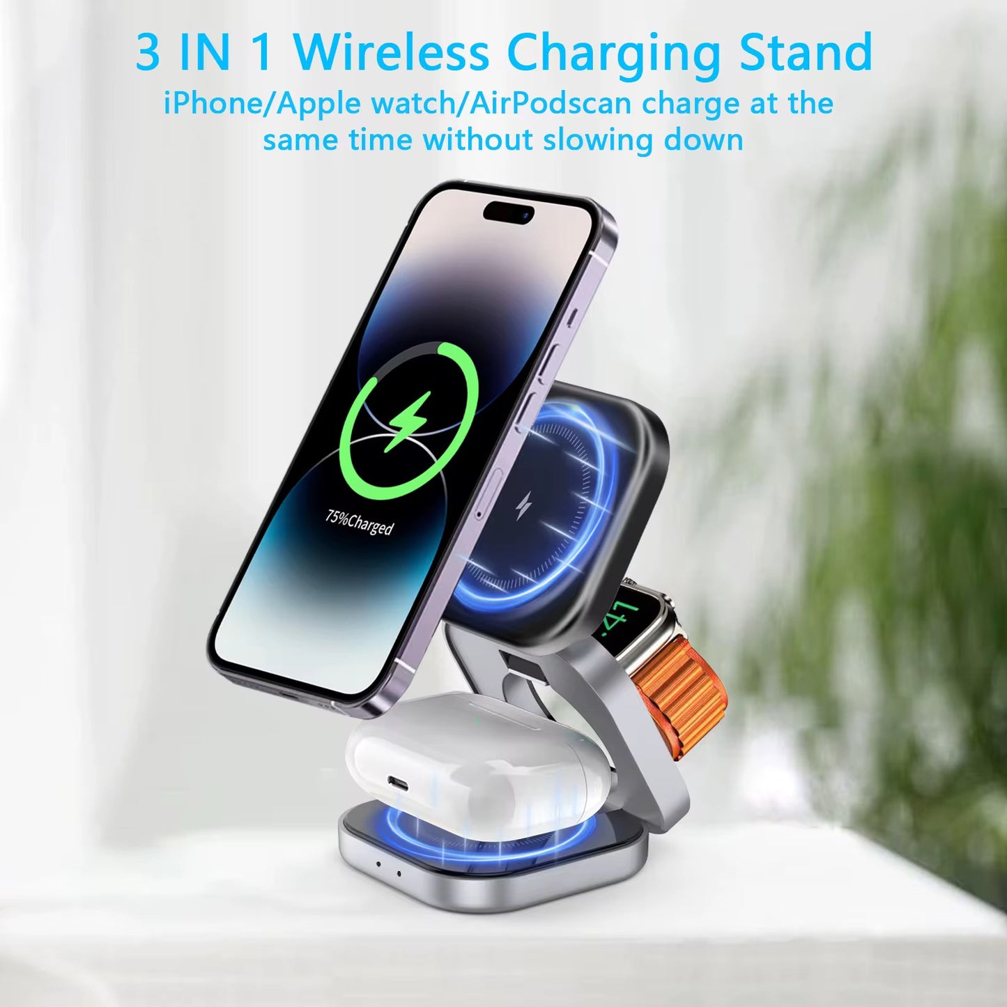 3 n 1 Fast Charger Magnetic Wireless