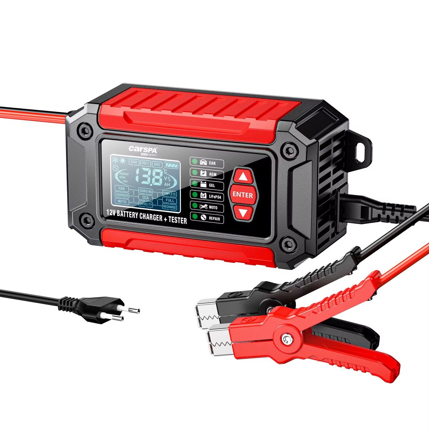 12v Car Motorcycle Battery Charger With Test And Pulse Repair Function