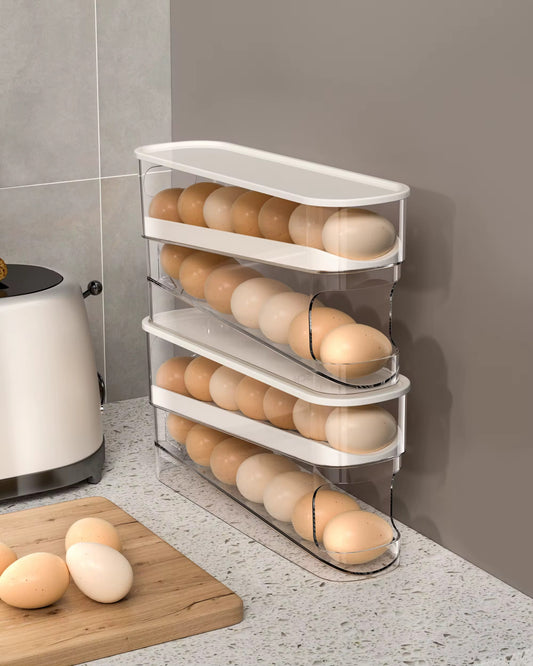 Automatic Egg Roller Storage Organizer Container