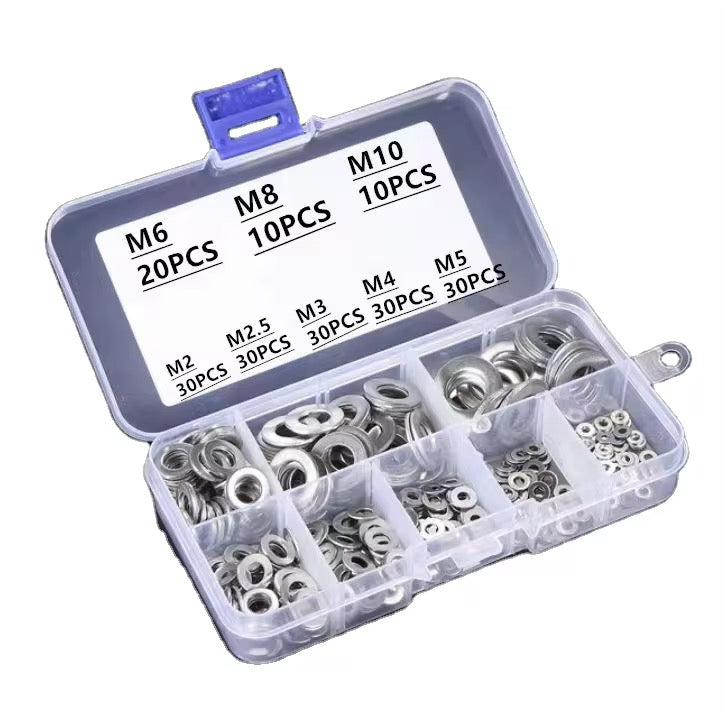 Metal Washers Galvanized Flat Stainless Steel With Plastic Box