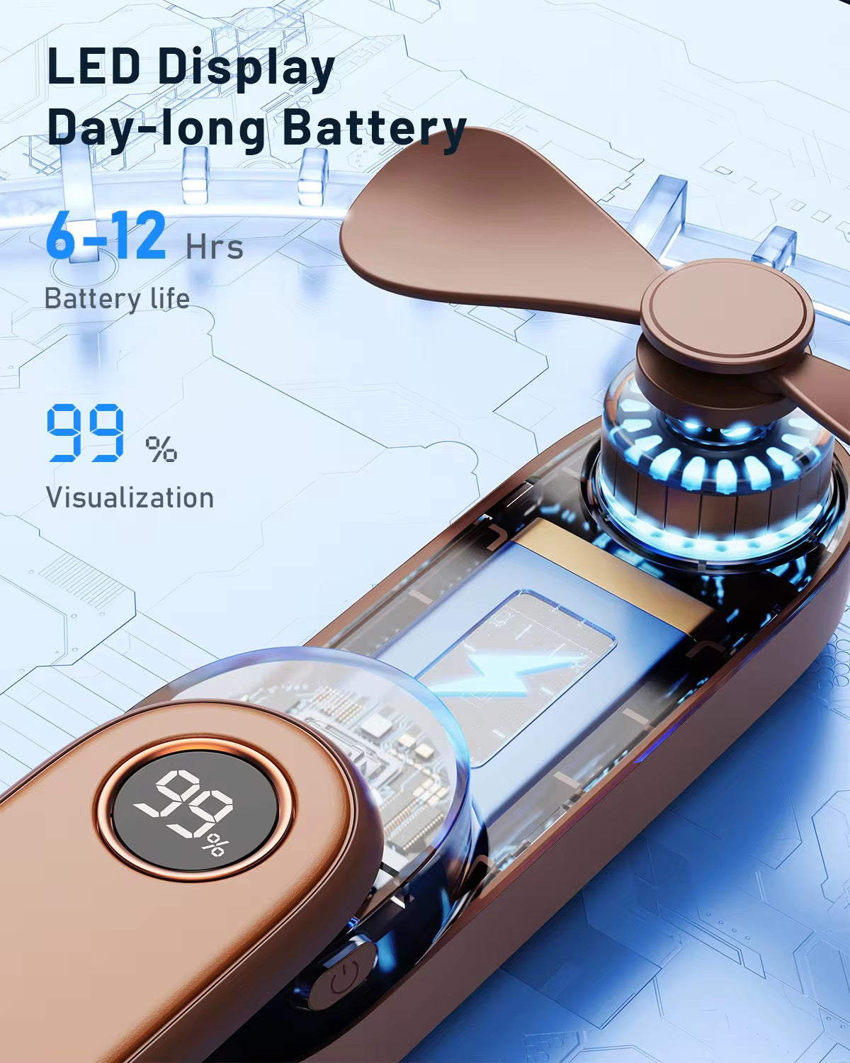 Handheld Mini Fan Portable USB Rechargeable