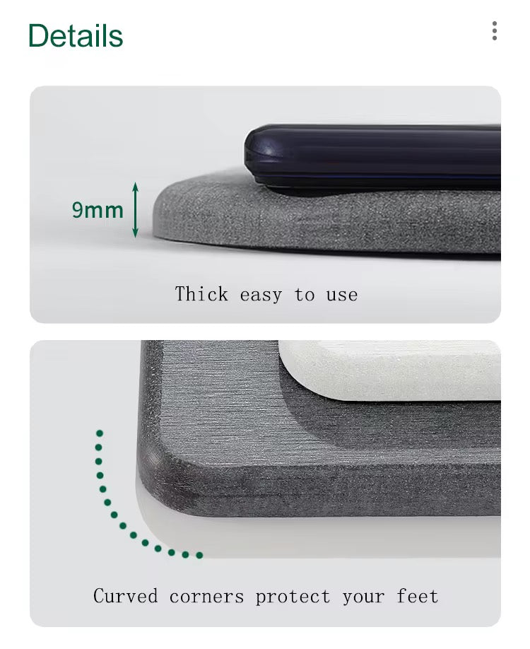 Diatomite Stone Bath Mat Quick Dry Super Absorbent Anti-Slip